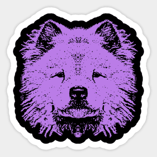 Purple Chow Chow Sticker
